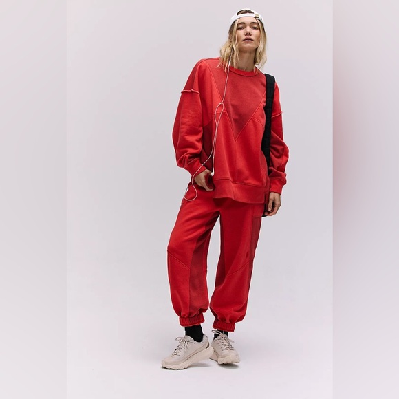 NWT Free People Movement Making It (SET) In Victory Red Complete SET - Picture 1 of 12